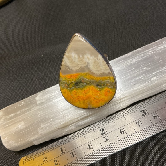 Sterling Silver and Yellow bumblebee jasper Women's Ring - Picture 4 of 10